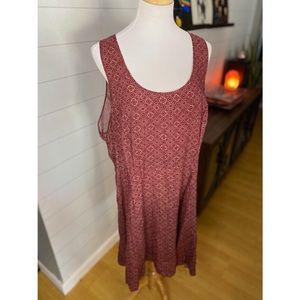 F21 Maroon Patterned Swing Dress